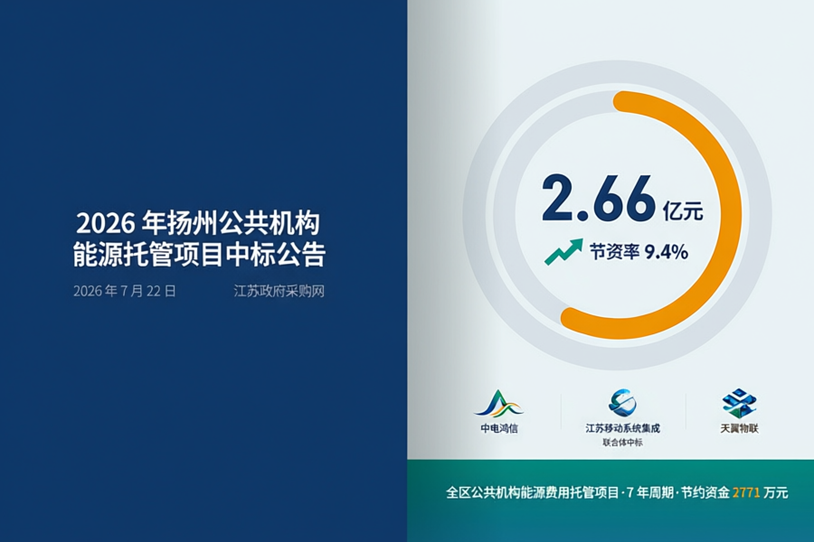 2.66亿！扬州邗江7年能源托管大单落地：电信移移动两家专业公司中标，联通缺位释放赛道信号