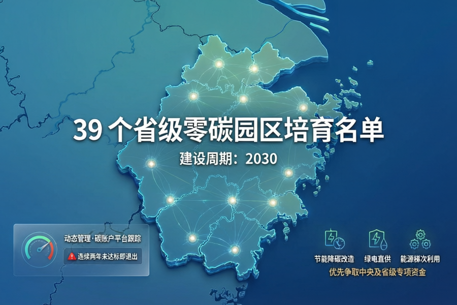 浙江公布39个省级零碳园区培育名单，建设周期明确至2030年