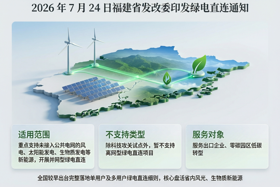 福建率先落地绿电直连政策：严控上网电量，明确不支持离网项目