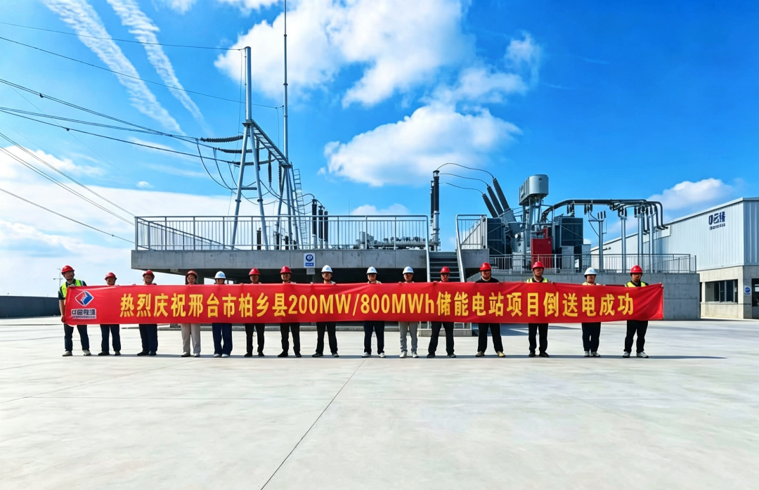邢台柏乡200MW/800MWh储能电站项目顺利完成倒送电