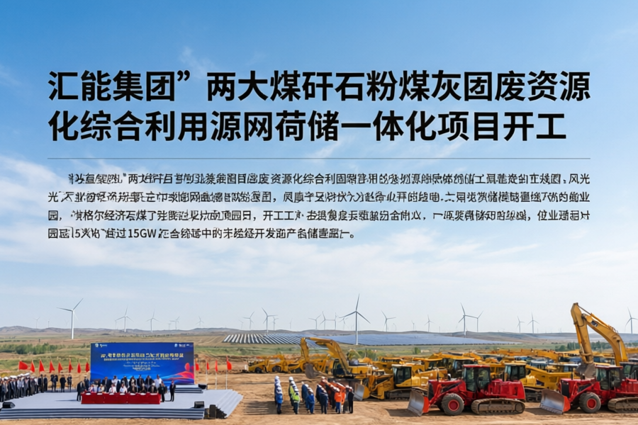 汇能集团双项目开工：15GW源网荷储+600万吨固废变宝