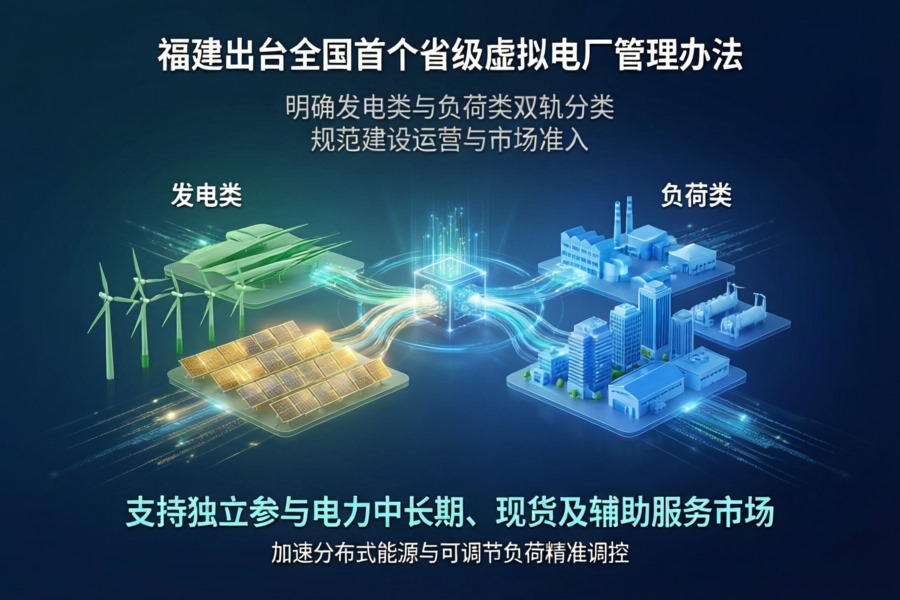福建出台全国首个虚拟电厂管理办法，两类主体可独立入市
