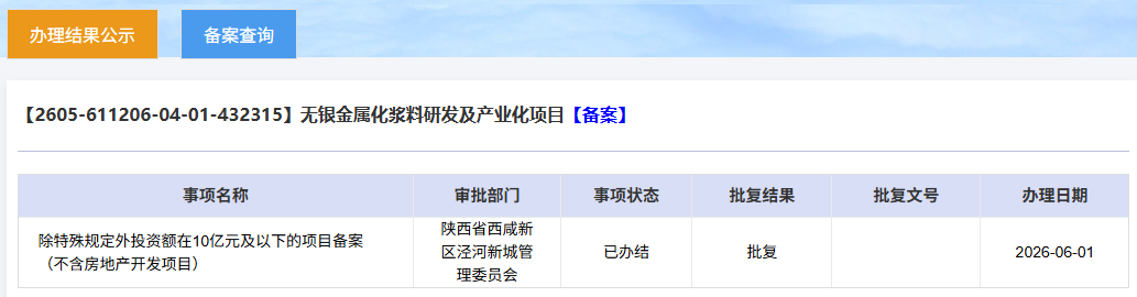 隆基无银金属化浆料研发项目完成备案