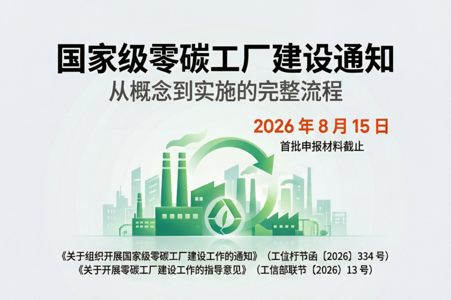 国家级零碳工厂建设：三道核心指标