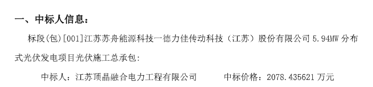 3.5元/W！苏州5.94MW分布式光伏EPC中标结果公示！