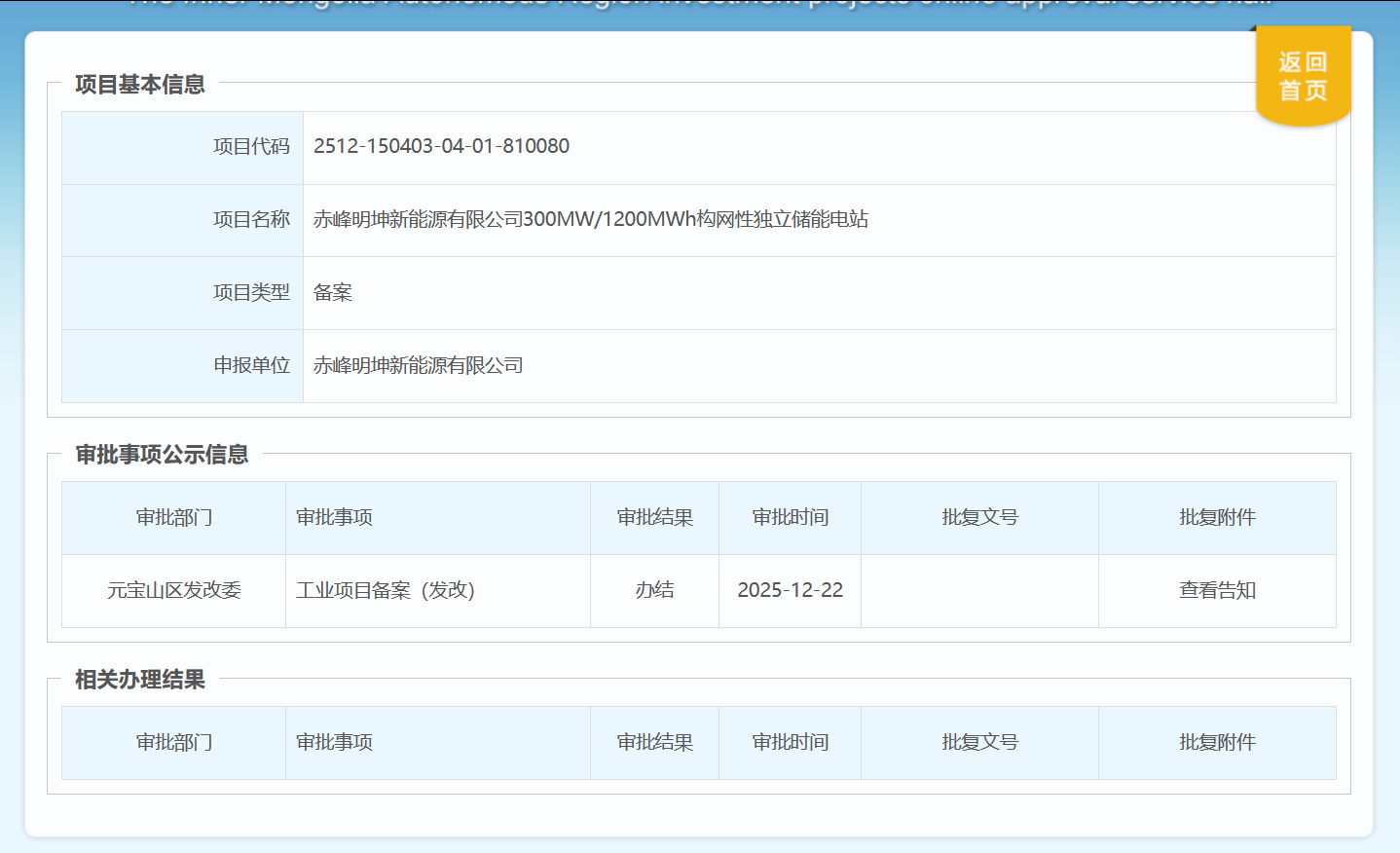 300MW/1200MWh！赤峰 1.08 亿元储能电站项目备案落地