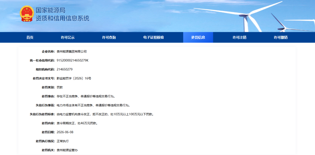 串通报价被罚248万元！大唐 华能 华电……