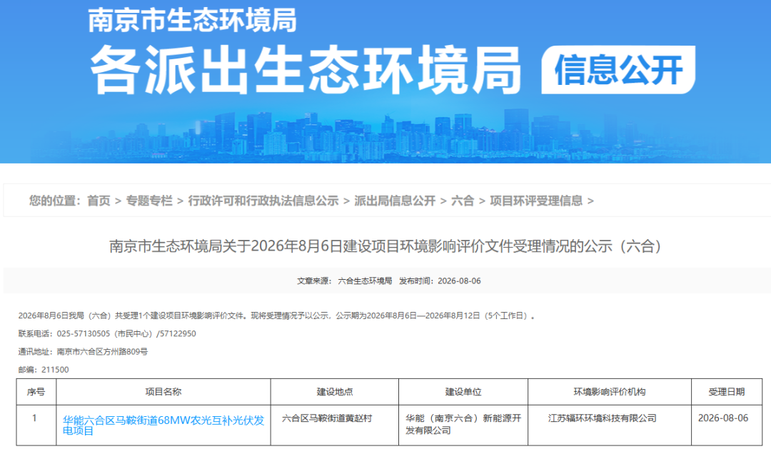 华能68MW光伏项目公示！