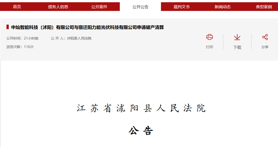 江苏一光伏公司破产