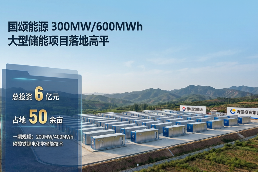 300MW/600MWh!国颂能源大型储能项目正式落地山西高平