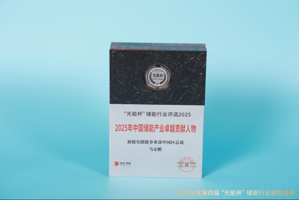 高光时刻!新能安储能事业部中国区总裁马金鹏获“光能杯”2025年中国储能产业卓越贡献人物