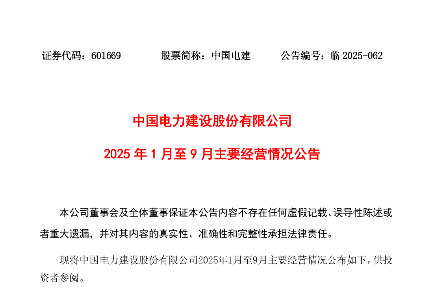 中国电建:新签新能源合同金额达3208亿